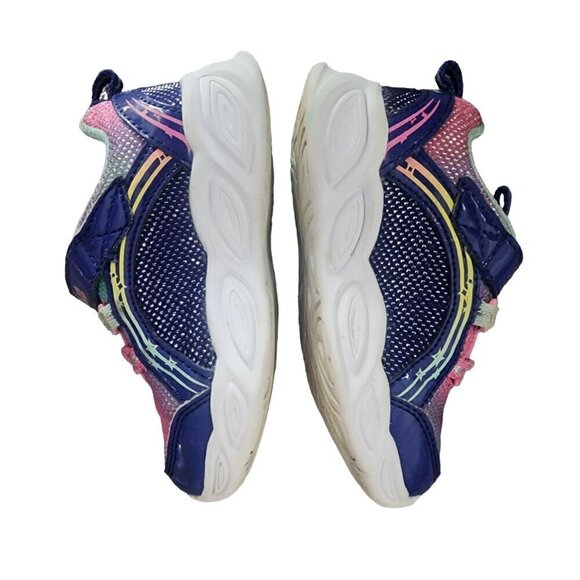 Skechers S-Lights Running Shoes Sneakers Purple Pink Baby Girls Size 7 - Picture 6 of 12